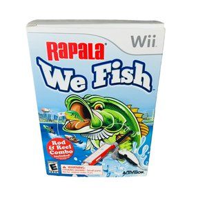 Nintendo Wii NIB Rapala We Fish Game & Rod Reel Combo Bundle